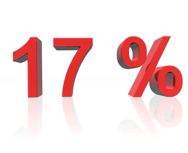 Красный Цвет Проценты Поют Номера Изолированы Белом — стоковое фото
