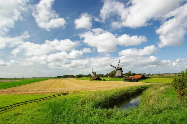 Molen Landschap Schermerhorn Noord Holland — Stockfoto