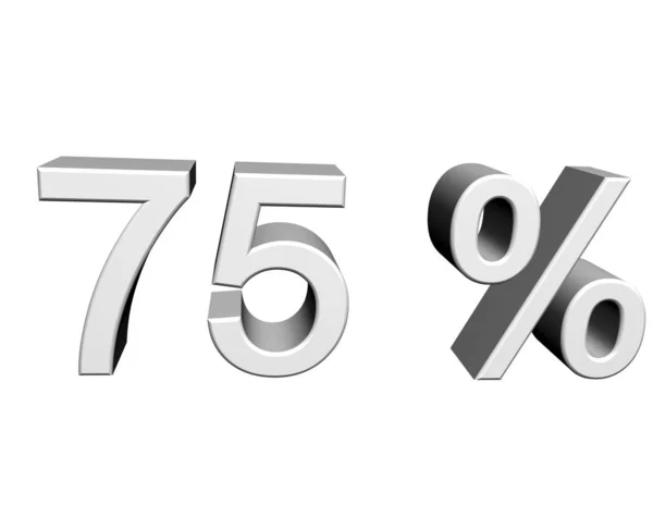 Zilver Kleurpercentages Zingen Nummers Geïsoleerd Wit — Stockfoto