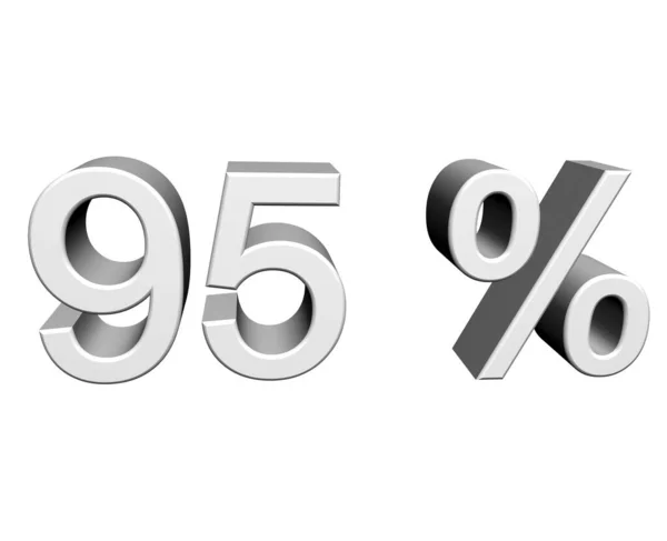 Відсотки Срібного Кольору Ізольовані Білому — стокове фото