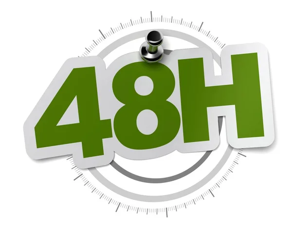 48H Fourty Height Hours Sticker Gray Watch Dial Image White — Stock Photo, Image