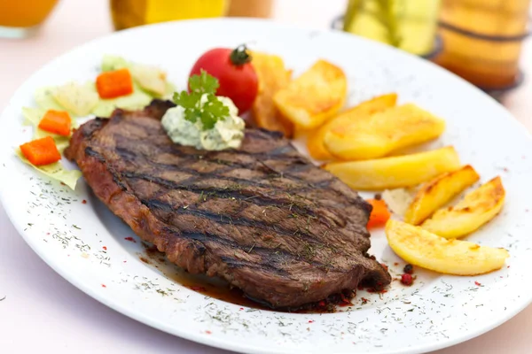 Rump Steak Chutné Masové Jídlo — Stock fotografie