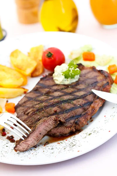 Rumpsteak Leckeres Fleisch — Stockfoto