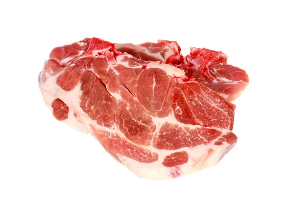 Varkensvlees Rauw Varkensvlees Geïsoleerd Wit — Stockfoto