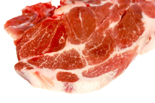 Varkensvlees Rauw Varkensvlees Geïsoleerd Wit — Stockfoto