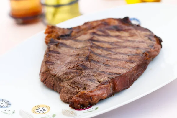 Steak Croustillant Nourriture Viande Savoureuse — Photo