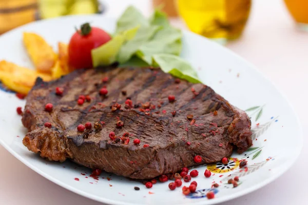 Bistecca Manzo Cibo Gustoso Base Carne — Foto Stock