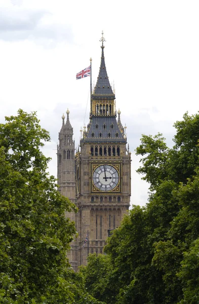 Torre Santo Tomás Sobre Casas Del Parlamento Palacio Westminster Gran — Foto de Stock