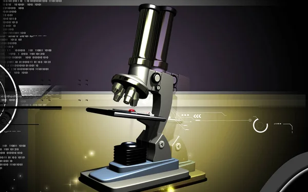 Illustration Numérique Microscope Sur Fond Couleur — Photo