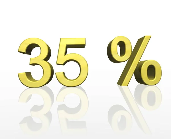 Prestação Uma Porcentagem Ouro — Fotografia de Stock