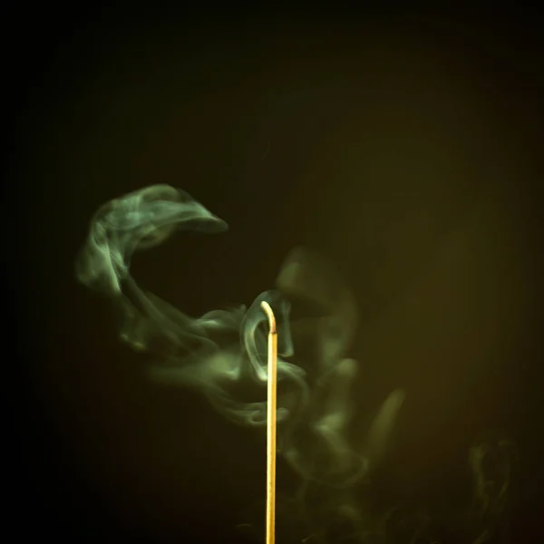 Burning Aroma Stick Smoke Abstract Background — Stock Photo, Image