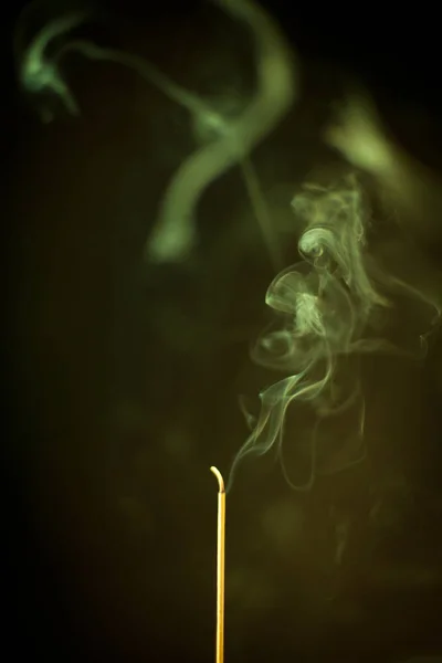 Burning Aroma Stick Smoke Abstract Background — Stock Photo, Image
