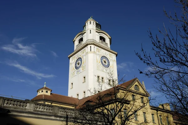 Πύργος Από Mullerian Λαϊκό Μπάνιο Munich Bavaria Γερμανία — Φωτογραφία Αρχείου