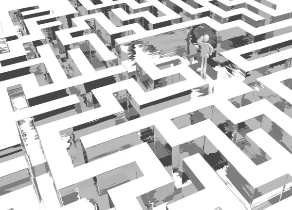 Doolhof Verzameling Van Paden Labyrint — Stockfoto