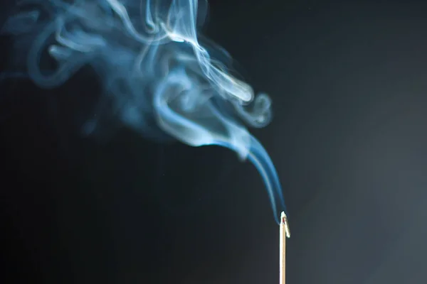 Kouř Ohně Černém Pozadí — Stock fotografie