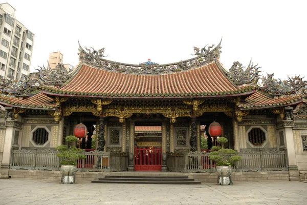 Porta Entrada Para Templo Longshan Taibei Taiwan — Fotografia de Stock