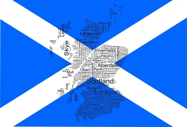 Scotland Flag Map — Stock Photo, Image