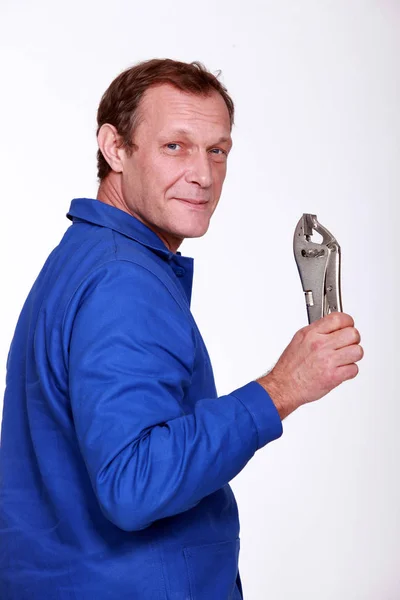 Worker Holding Tool Stock Picture