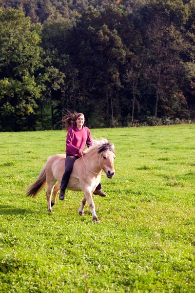 Portret Van Vrouw Met Pony — Stockfoto