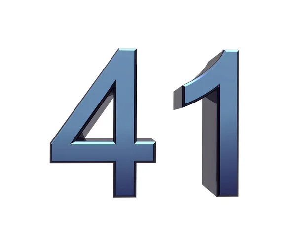 青の番号41の3Dレンダリング — ストック写真