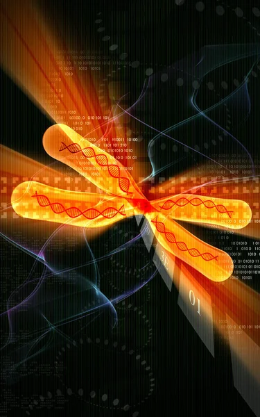 Цифрова Ілюстрація Хромосоми Кольоровому Фоні — стокове фото