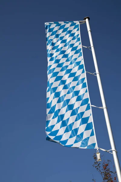 Vit Och Blå Flagga Bayern Land Flagga — Stockfoto