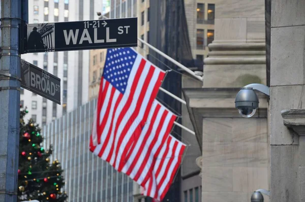 Usa Bandera Pared Calle — Foto de Stock