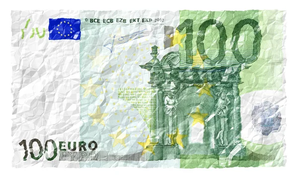 欧元钞票皱巴巴的 — 图库照片