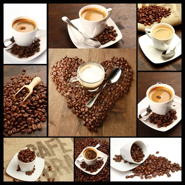 Coffee Collage Morning Drink — Stock Photo, Image