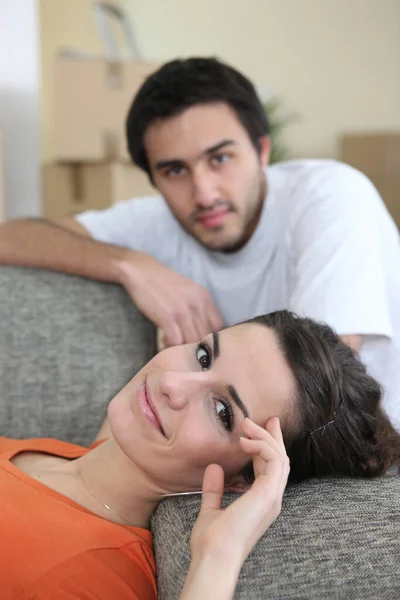 Couple Relaxing Tiring Day — Stock Photo, Image