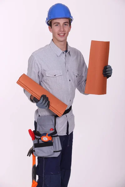 Studio Portrait Roofer — Stock Photo, Image