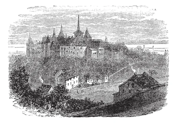 Chateau Val Boury Neufchatel Bray Francia Ilustración Grabada Vintage Enciclopedia — Foto de Stock