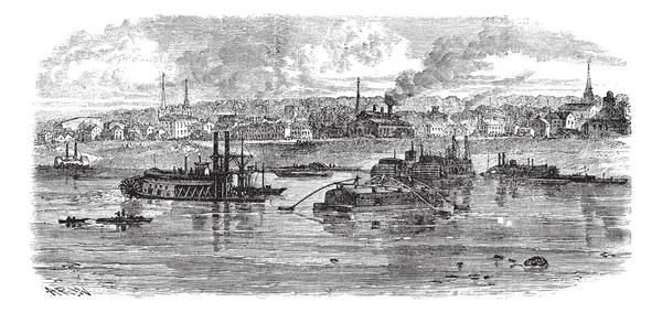 Nytt Album Indiana Usa Årgång Graverad Illustration Trousset Encyklopedi 1886 — Stockfoto