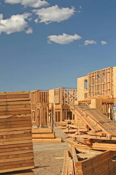 Die Baustelle Für Neue Häuser Die Für Eine Neue Gemeinschaft — Stockfoto