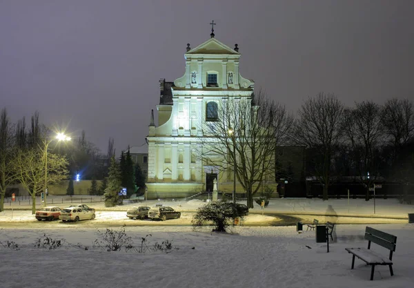 ポズナン ポーランドの冬の夜の間の古い町の建築 — ストック写真