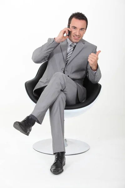 Homme Affaires Parlant Téléphone — Photo