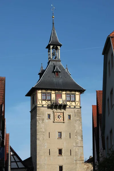 Superior Portão Torre Marbach Neckar — Fotografia de Stock
