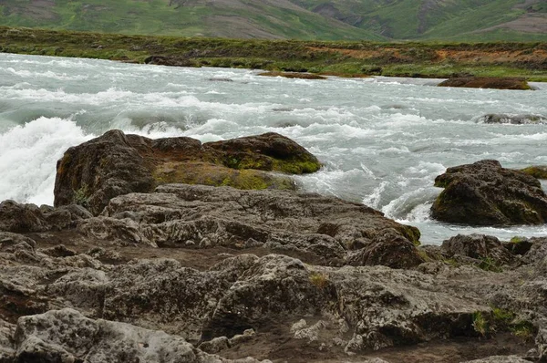 Lav Bardardalur Nehir Godafoss Akıyor — Stok fotoğraf