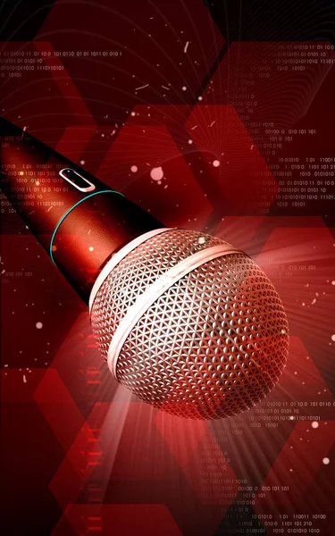 Digital Illustration Microphone Colour Background — Stock Photo, Image