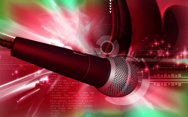 Digital Illustration Microphone Colour Background — Stock Photo, Image