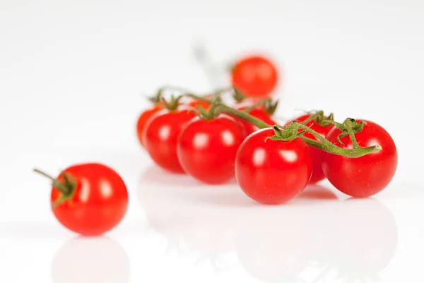 Cherry Tomatoes Skein Oil Pepper White Pad — Stock Photo, Image
