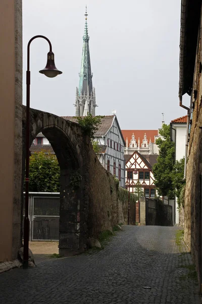Altsadt Mulhouse Com Torre Mary Igreja — Fotografia de Stock