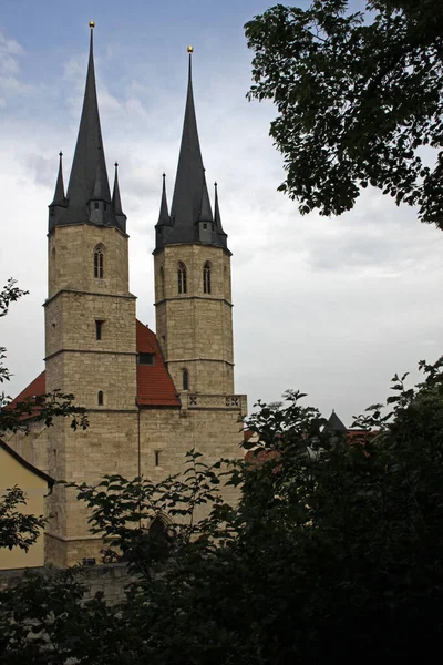 Jakobikirche Halk Kütüphanesi Muehlhausen — Stok fotoğraf