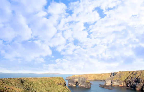 View Virgin Rock Ballybunion Ireland Seen Cliffs Calm Winters Day — Stock Photo, Image