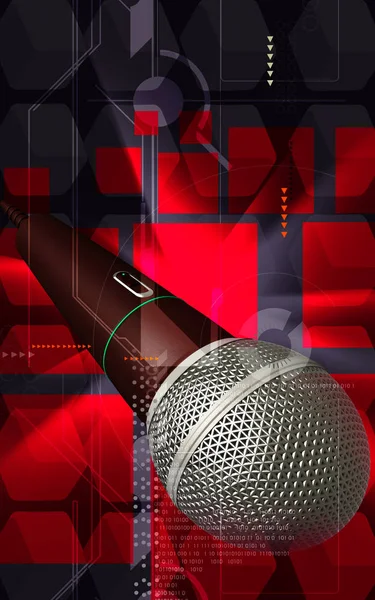 Digital Illustration Microphone Colour Background — Stock Photo, Image