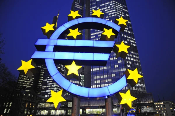 Euro Σύμβολο Στη Φρανκφούρτη — Φωτογραφία Αρχείου
