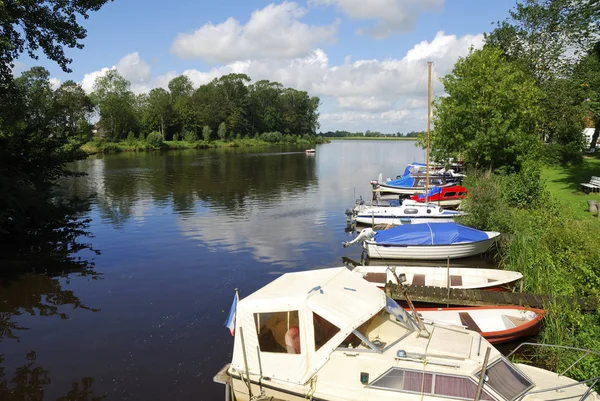 Marina Aan Een Rivier Friedrichstadt Duitsland — Stockfoto