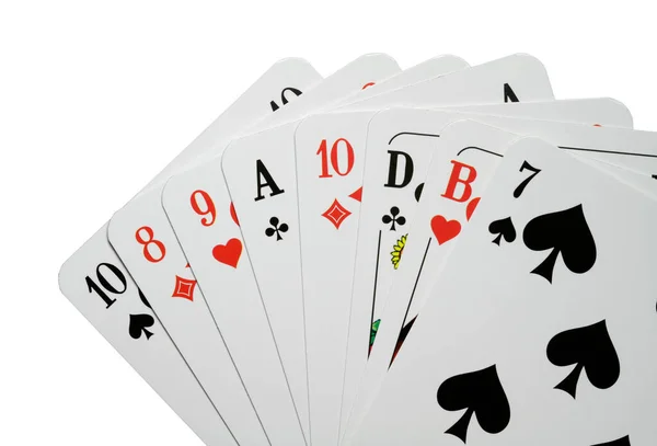 Photo Good Playing Cards White Background — Stock Photo, Image