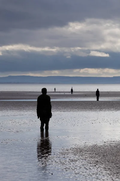 Crosby Beach Engeland September Standbeelden Vormen Another Place Van Antony — Stockfoto