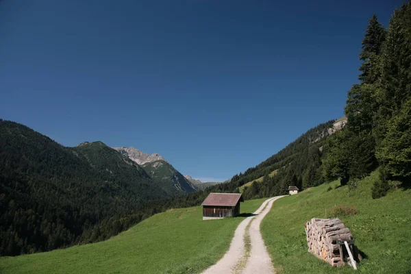 Panorama Met Rijpad Bij Rauth Tirol Oostenrijk — Stockfoto